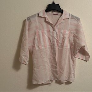Casual Light Pink Button-Down Shirt for women